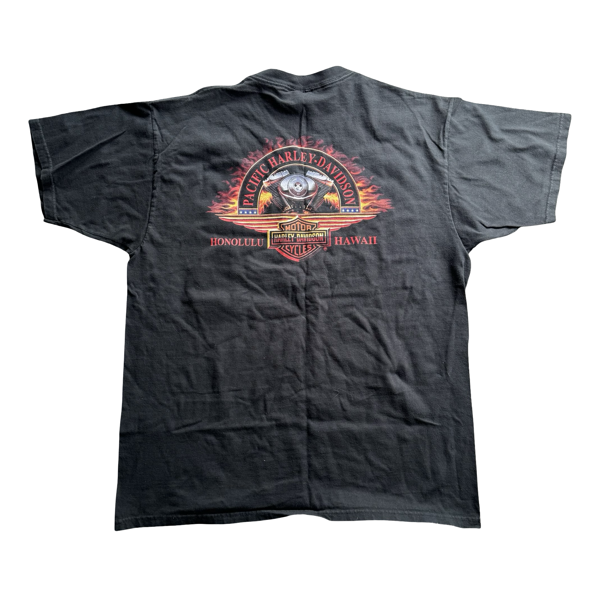 Y2K Harley Flame Logo Casual Tee Size XL