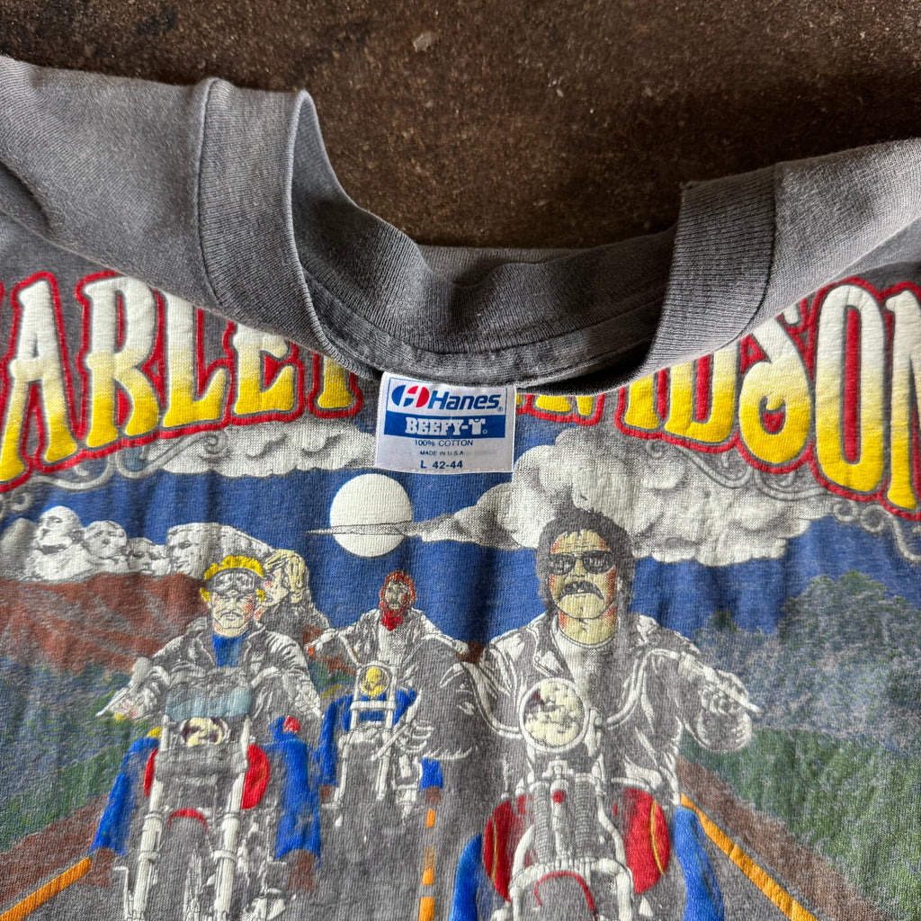 80’s Harley Rendezvous Black Hills Sun Faded Tee (L)