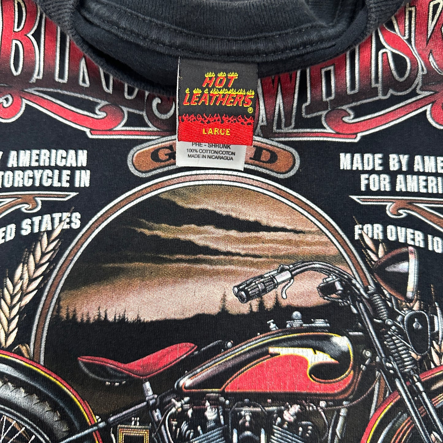 Bikes & Whiskey Flame Eagle Biker Tee