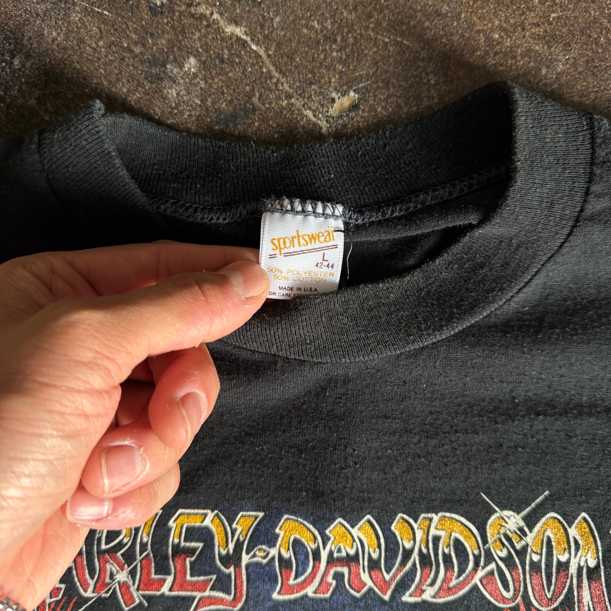 80’s Harley “New Guts, Old Glory” Eagle Tee (L)