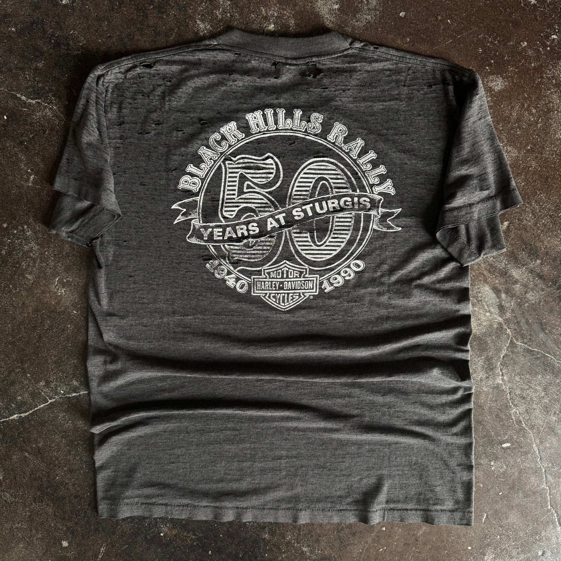 90’s Harley 3D Emblem Thrashed Tee (L)