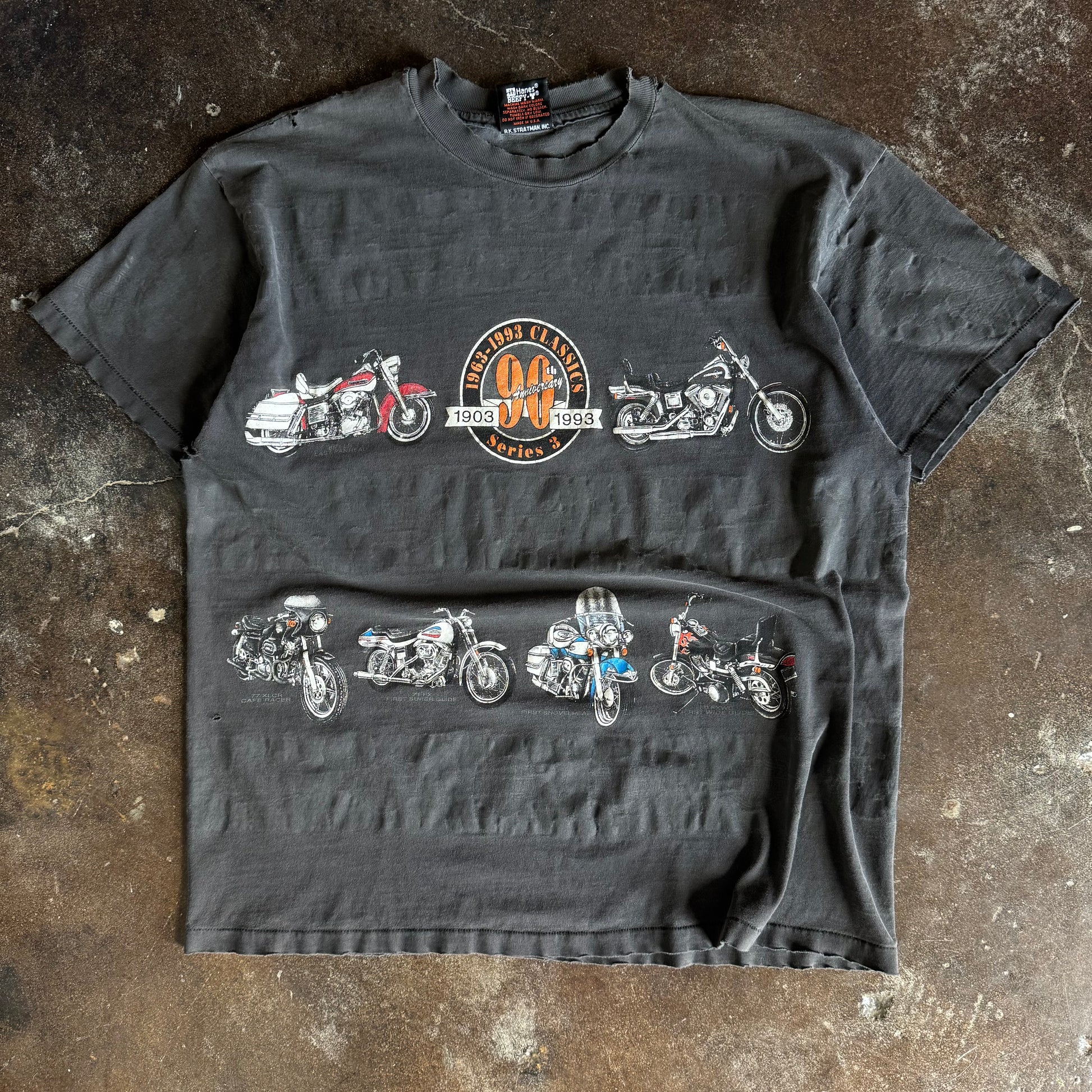 90’s Harley Faded & Distressed 90th AOP Tee (XL)
