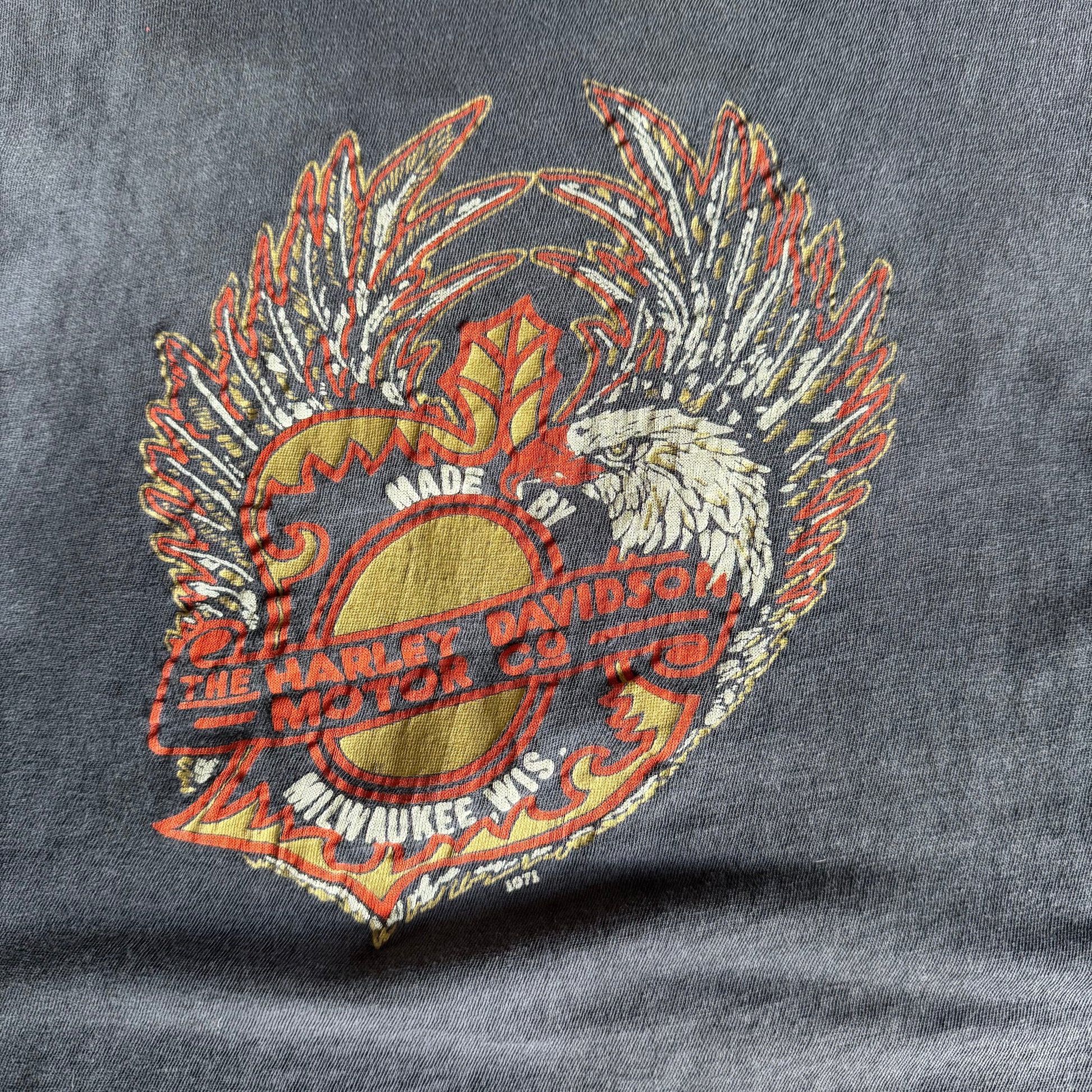 70’s Harley Emblem Cookies Sun Faded Tee (L)