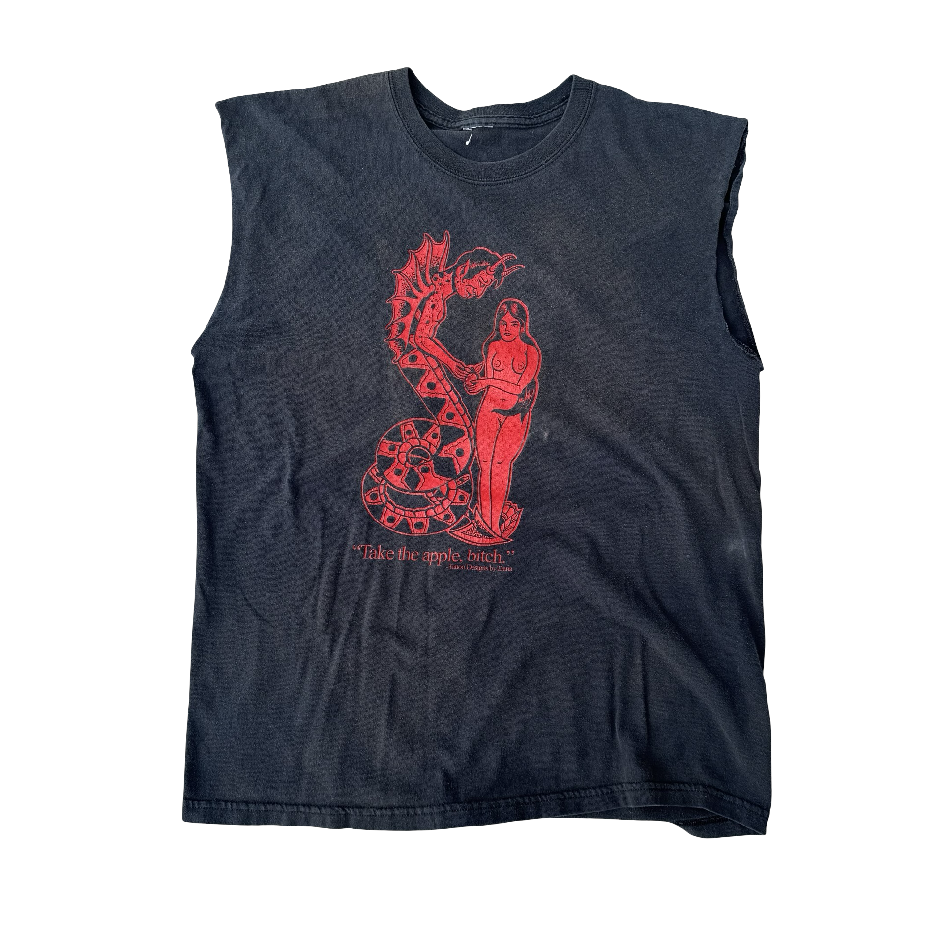 Y2K Adam & Eve Tattoo Artist Parody Tank Top Tee Size XL