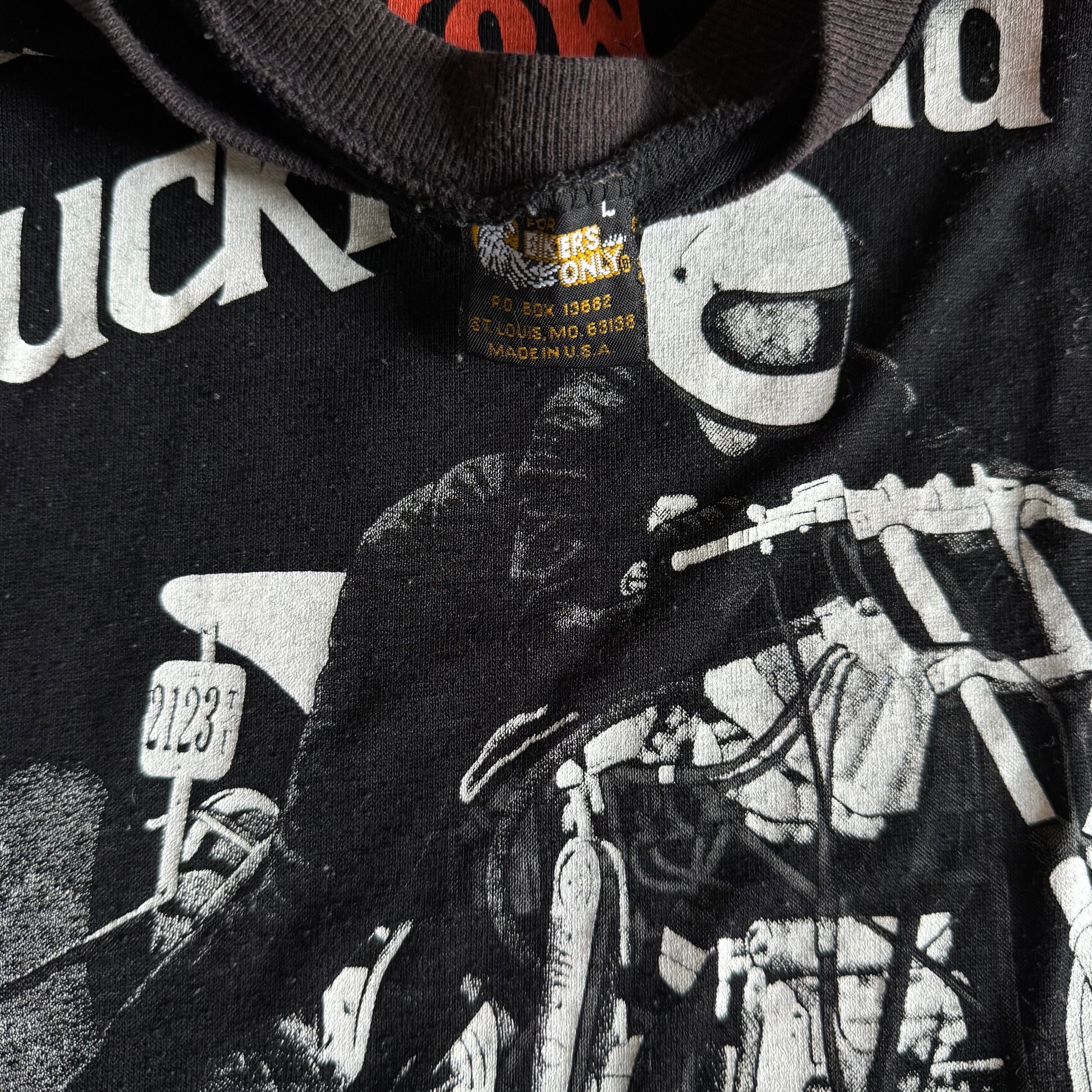 ‘81 Worlds Fastest Knucklehead Harley Racing Jersey Tee (L)