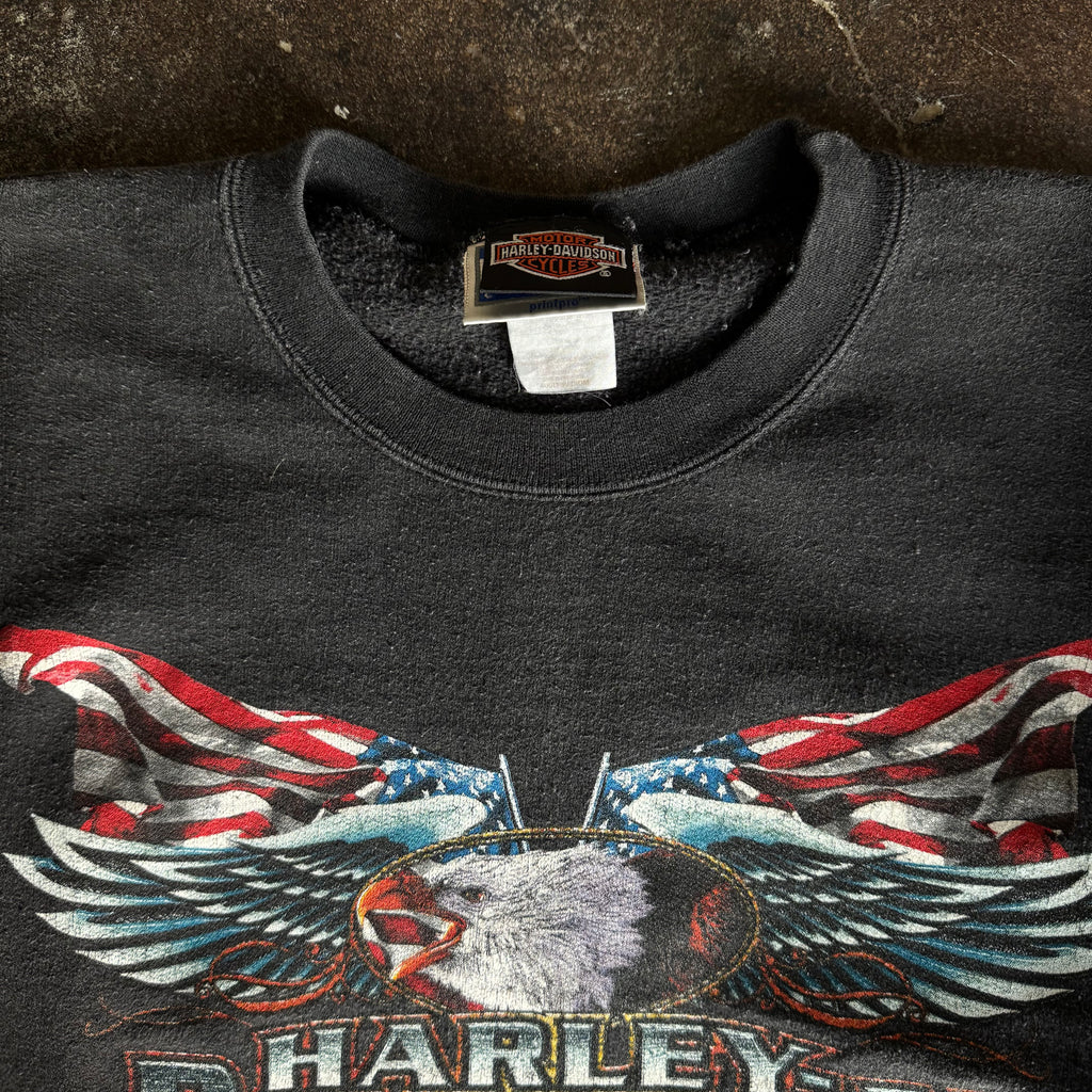 90’s Harley Flag Winged Eagle NY Sweatshirt (L)