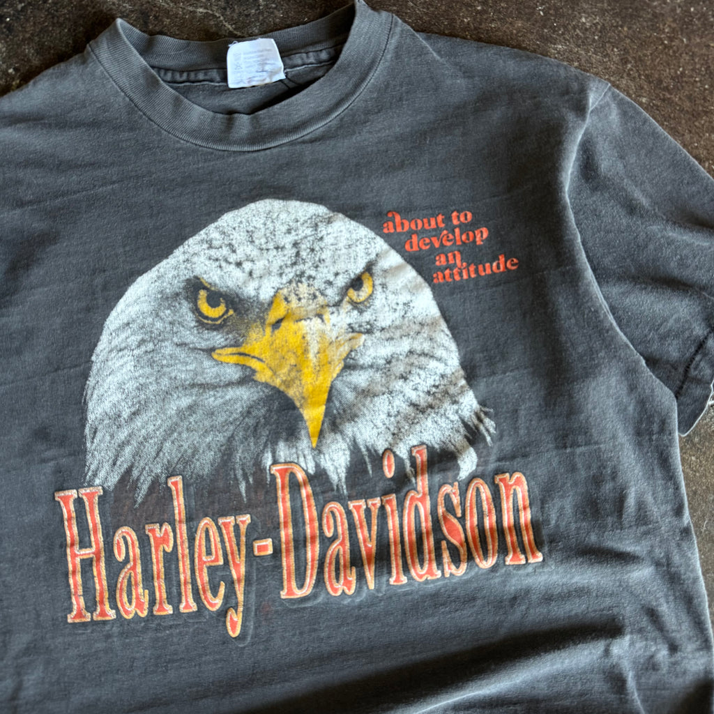 80’s Harley “Develop An Attitude” Sun Faded Eagle Tee (L)