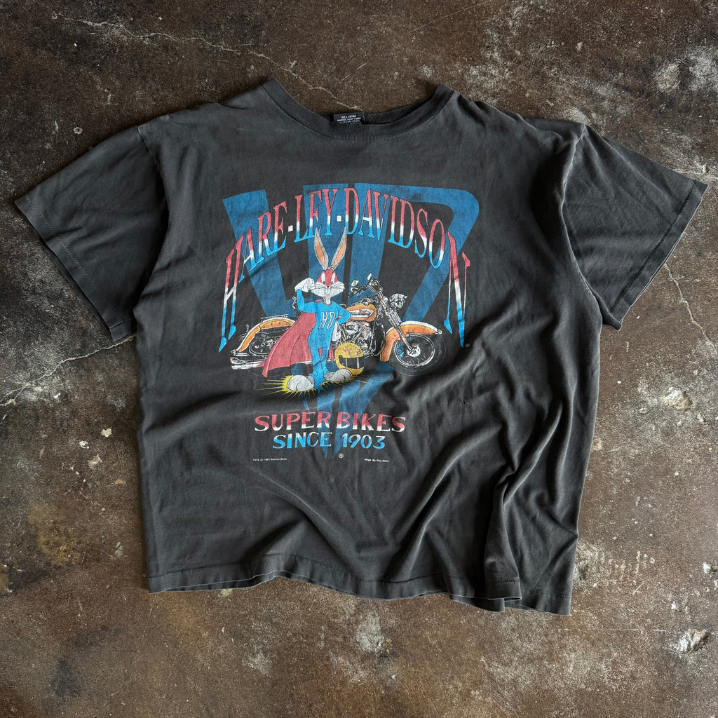 90’s Harley Bugs Bunny Super Bikes Sun Faded Tee (XL)