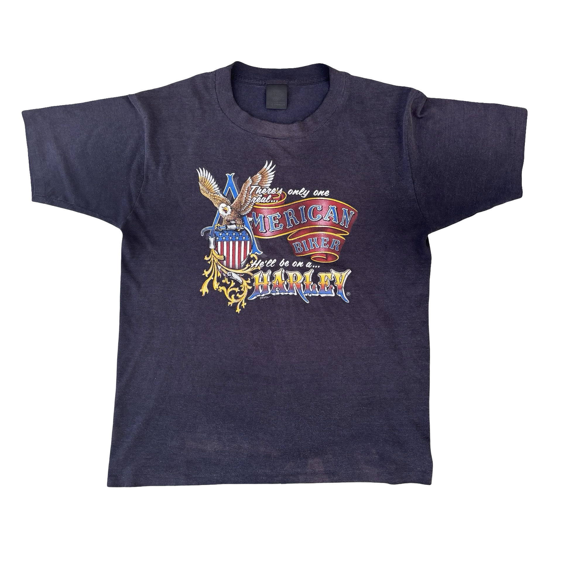 80’s Harley American 3D Emblem Texas Tee Size L