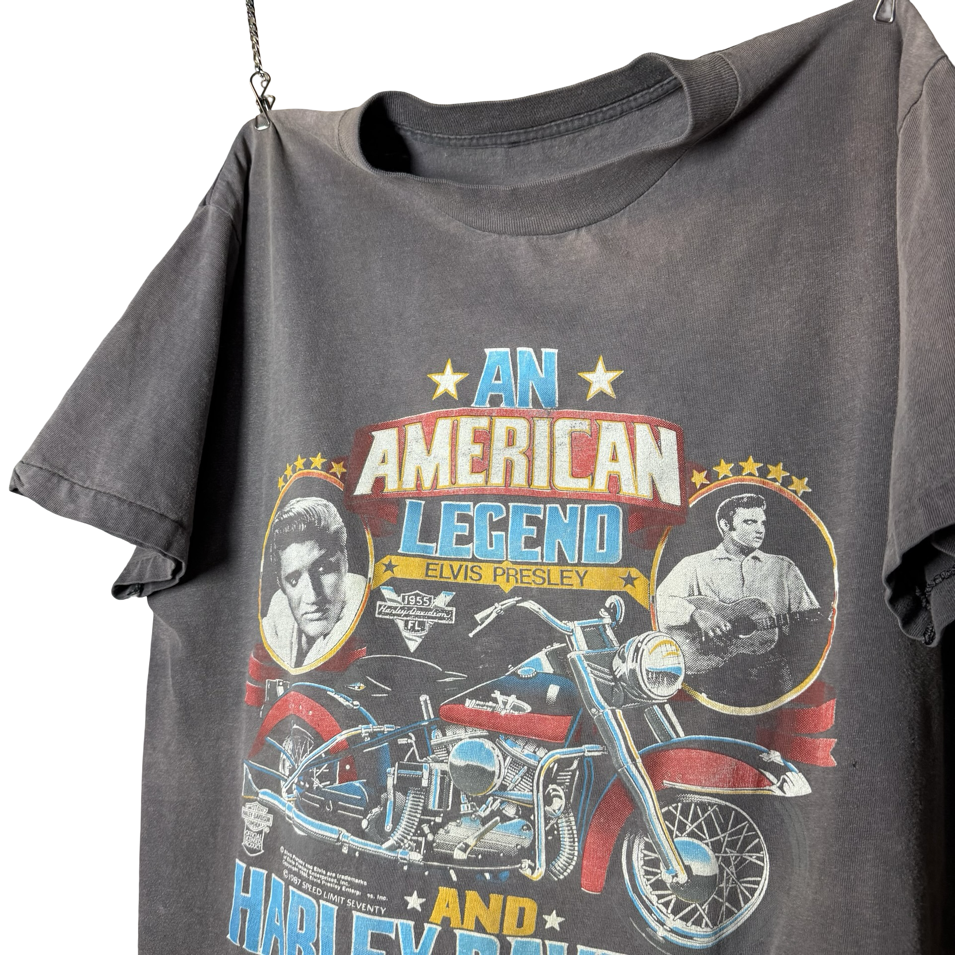 80’s Harley American Legend Elvis Sun Faded Tee Size XL