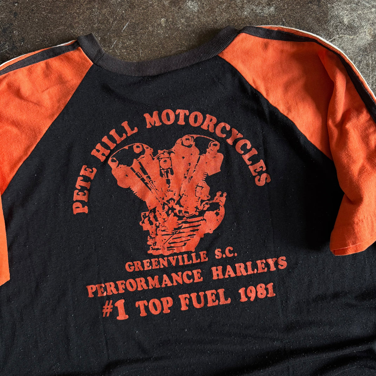 ‘81 Worlds Fastest Knucklehead Harley Racing Jersey Tee (L)