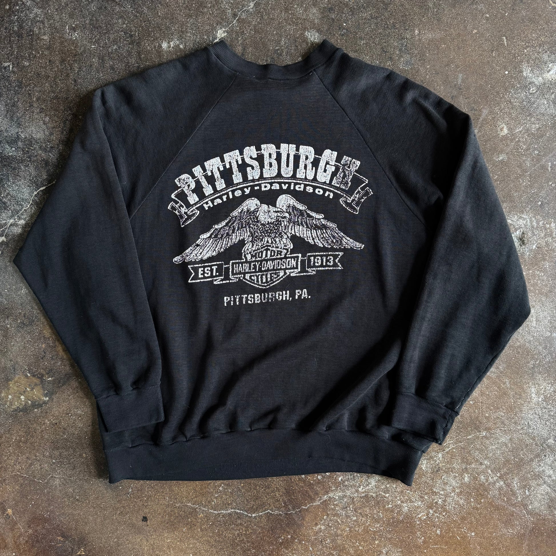 80’s Harley Davidson Emblem Distressed Crewneck (XL)