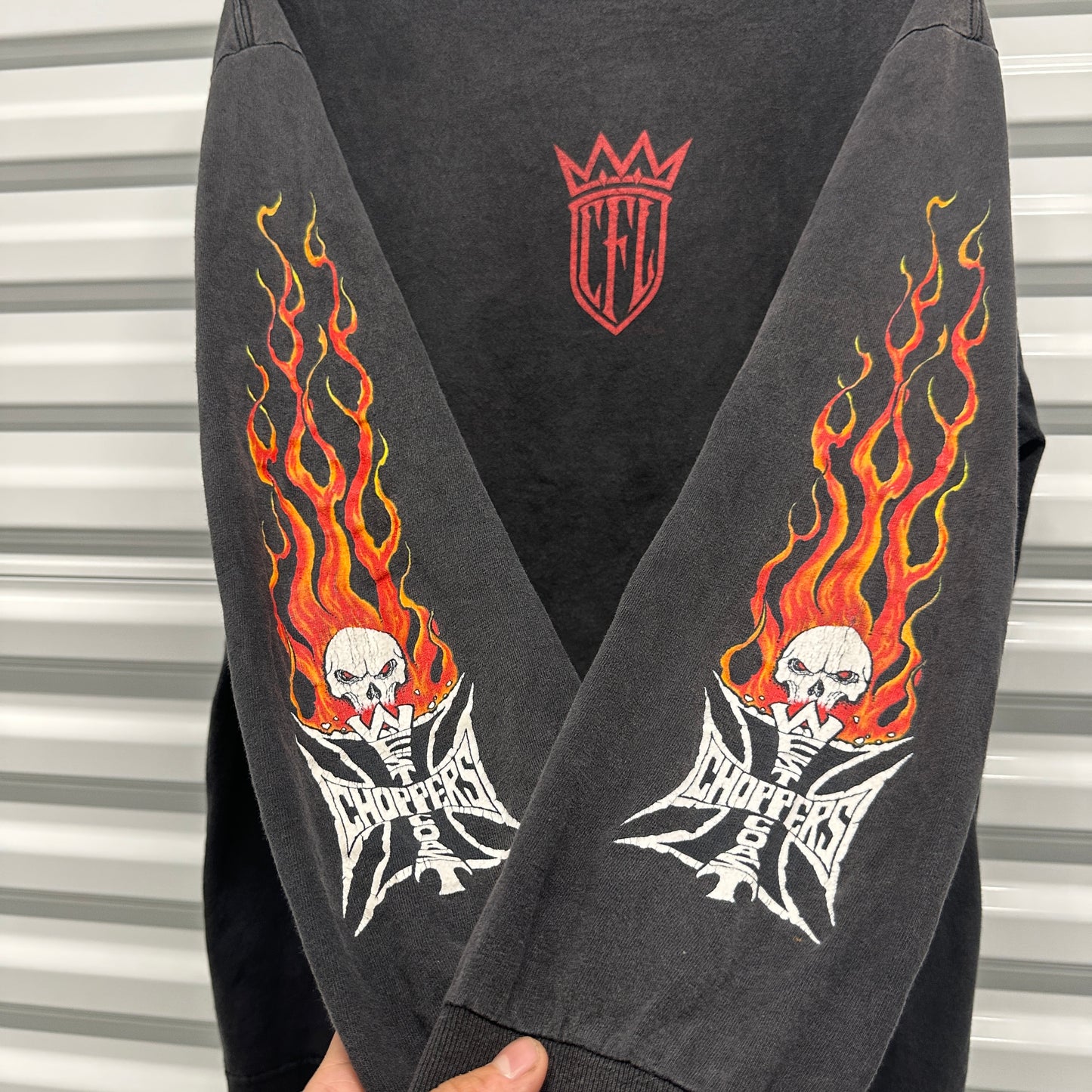 WCC Red Skull Flame Longsleeve Shirt Size XL
