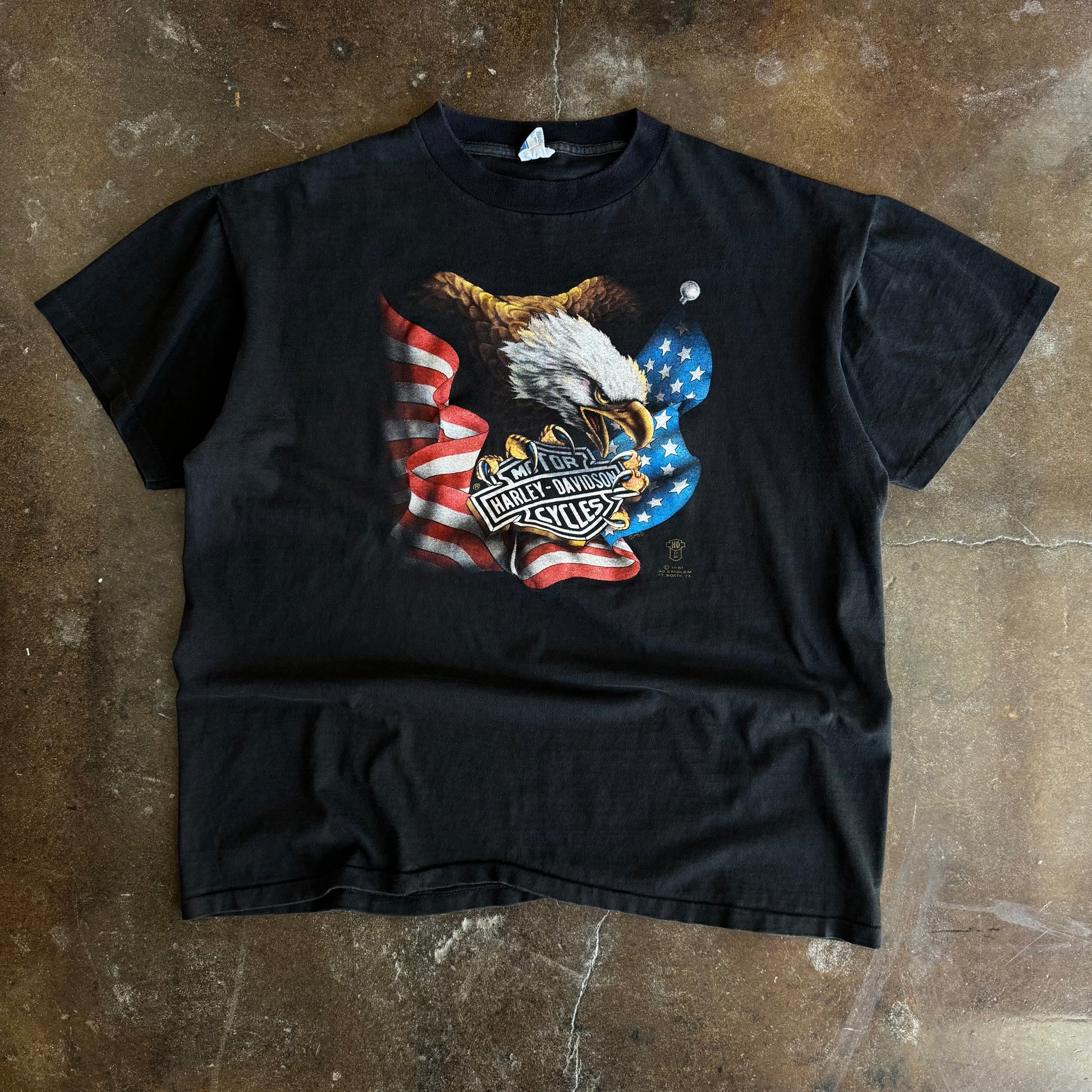 80’s 3D Emblem Eagle Cycle Jammer Tee (XL)
