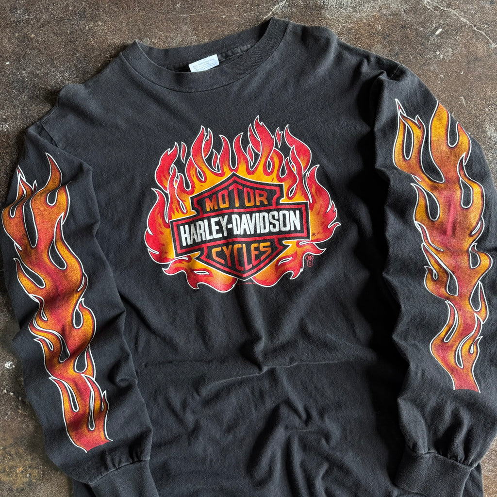 80’s Harley Flame Ball Double Flame Longsleeve (XL)