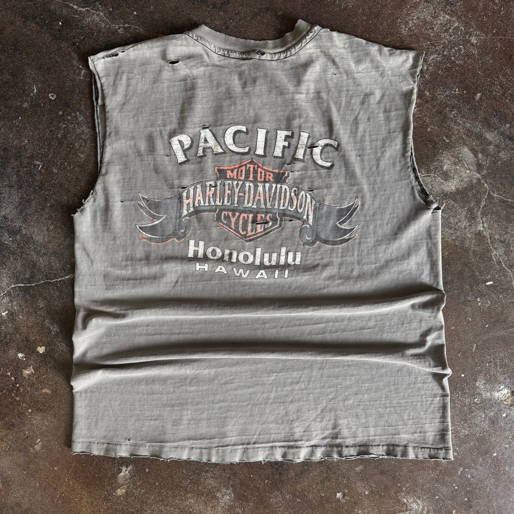 80’s Harley Sun Faded Hawaii Cut Off Tee (XXL)