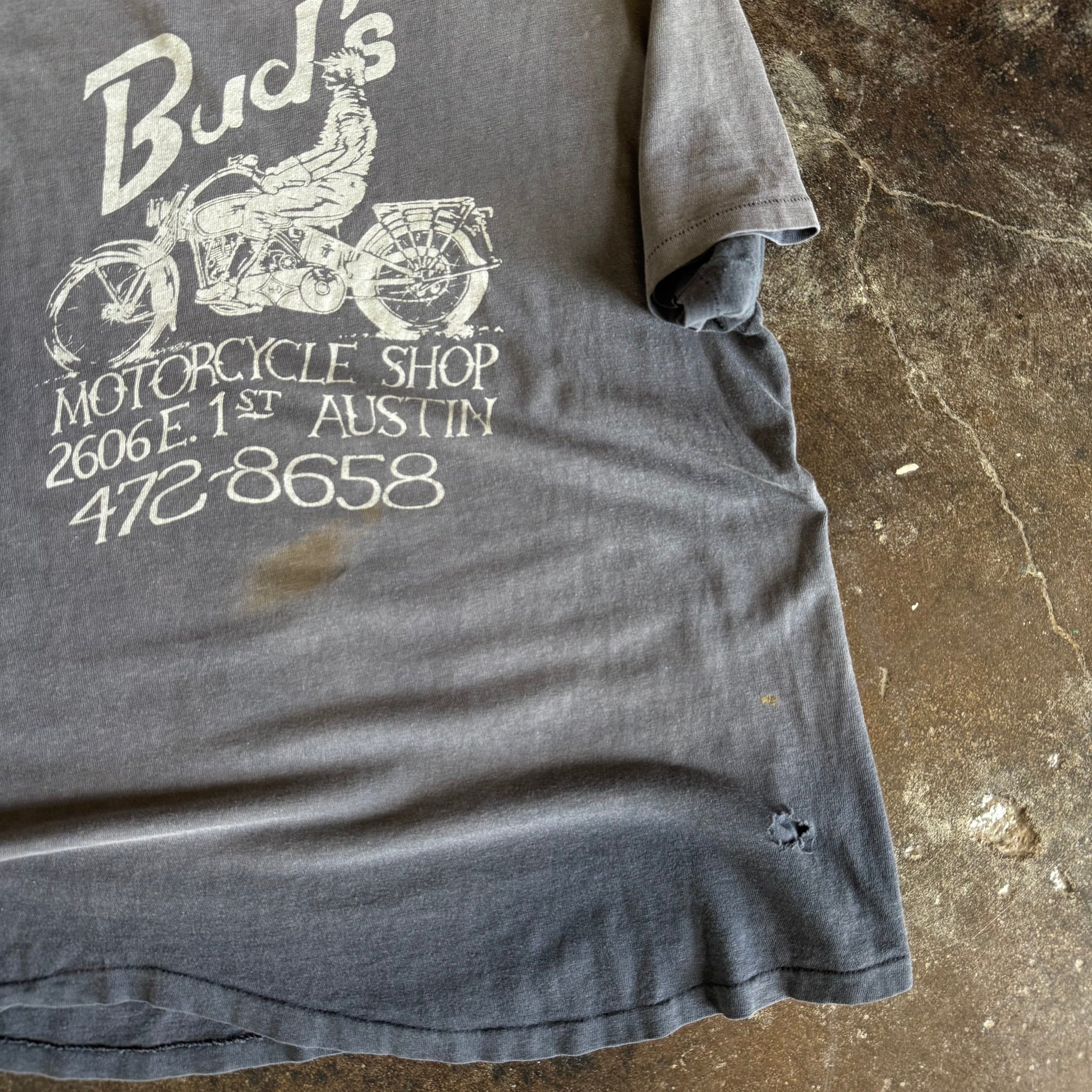 80’s Bud’s Motorcycle Shop Sun Faded Tee (M/L)