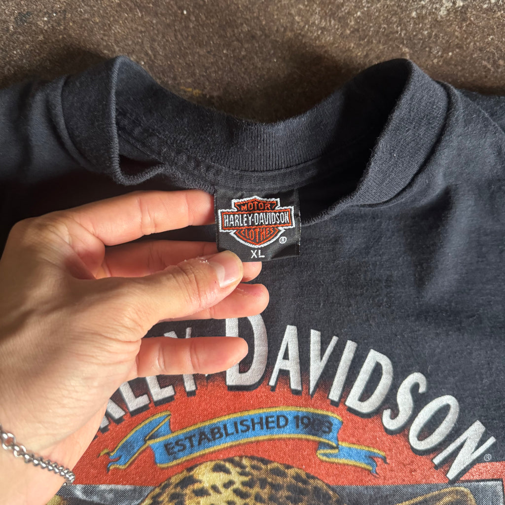 90’s Harley 3D Emblem Untamed Leopard Tee (XL)