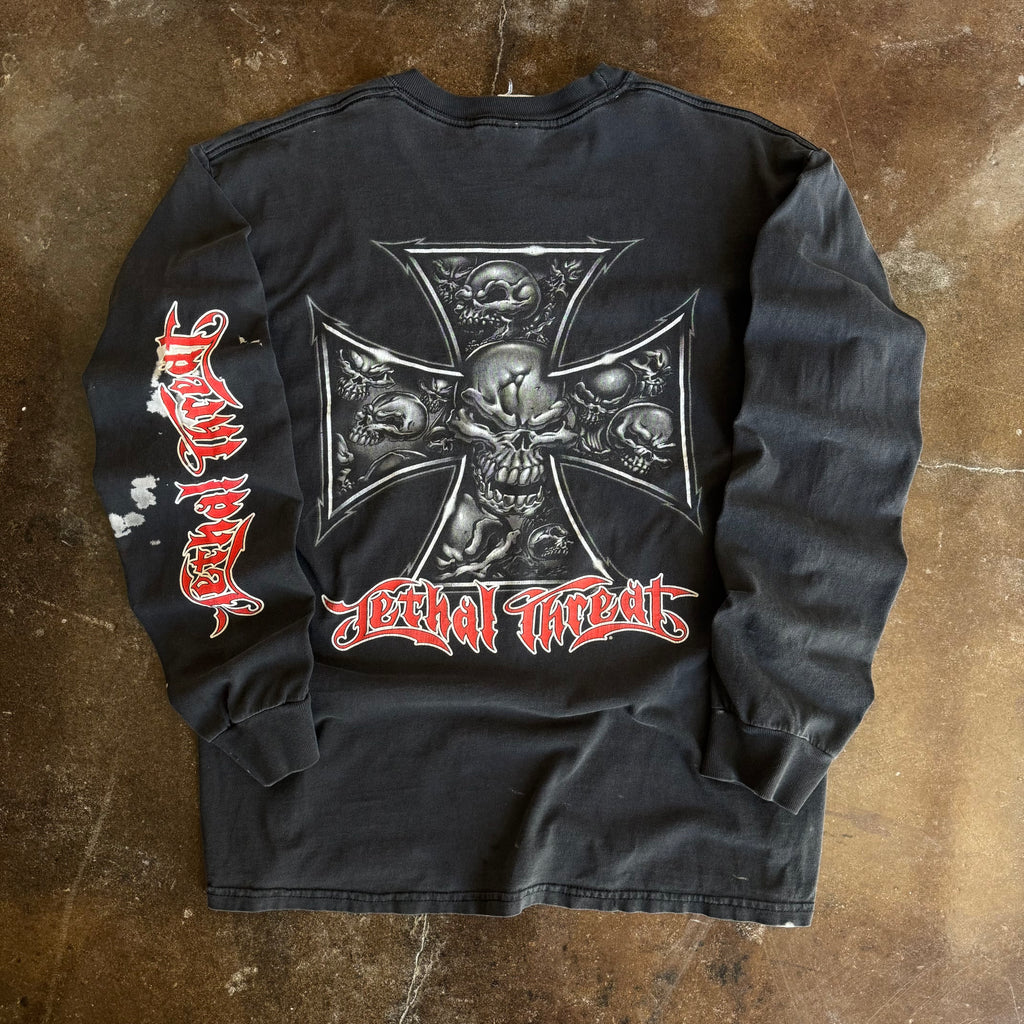 Y2K Lethal Threat Skull Cross Longsleeve (L)