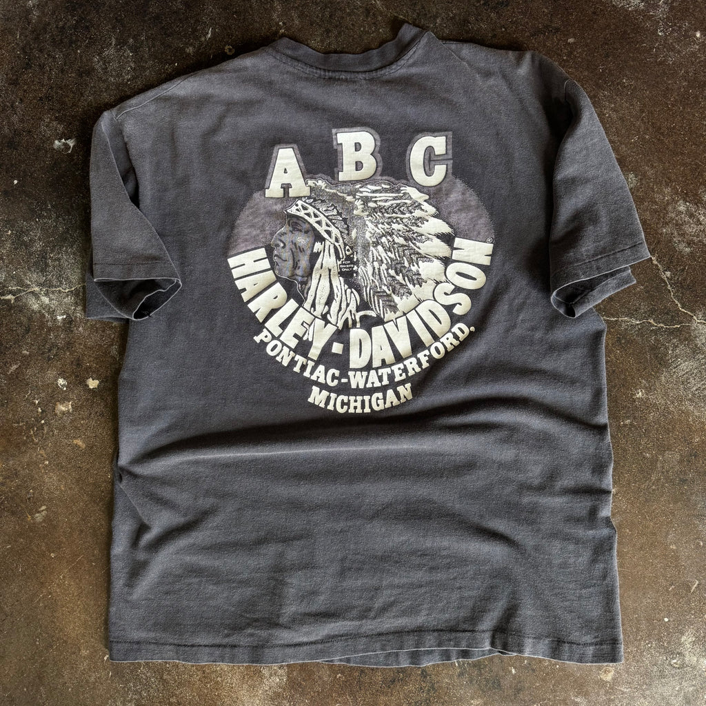 80’s Harley Shining Shield Sun Faded Pocket Tee (XL)