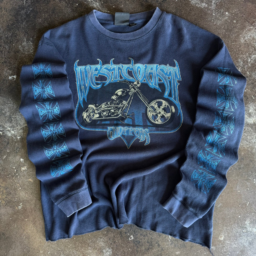 Y2K West Coast Choppers Blue Emblem Thermal (XL)