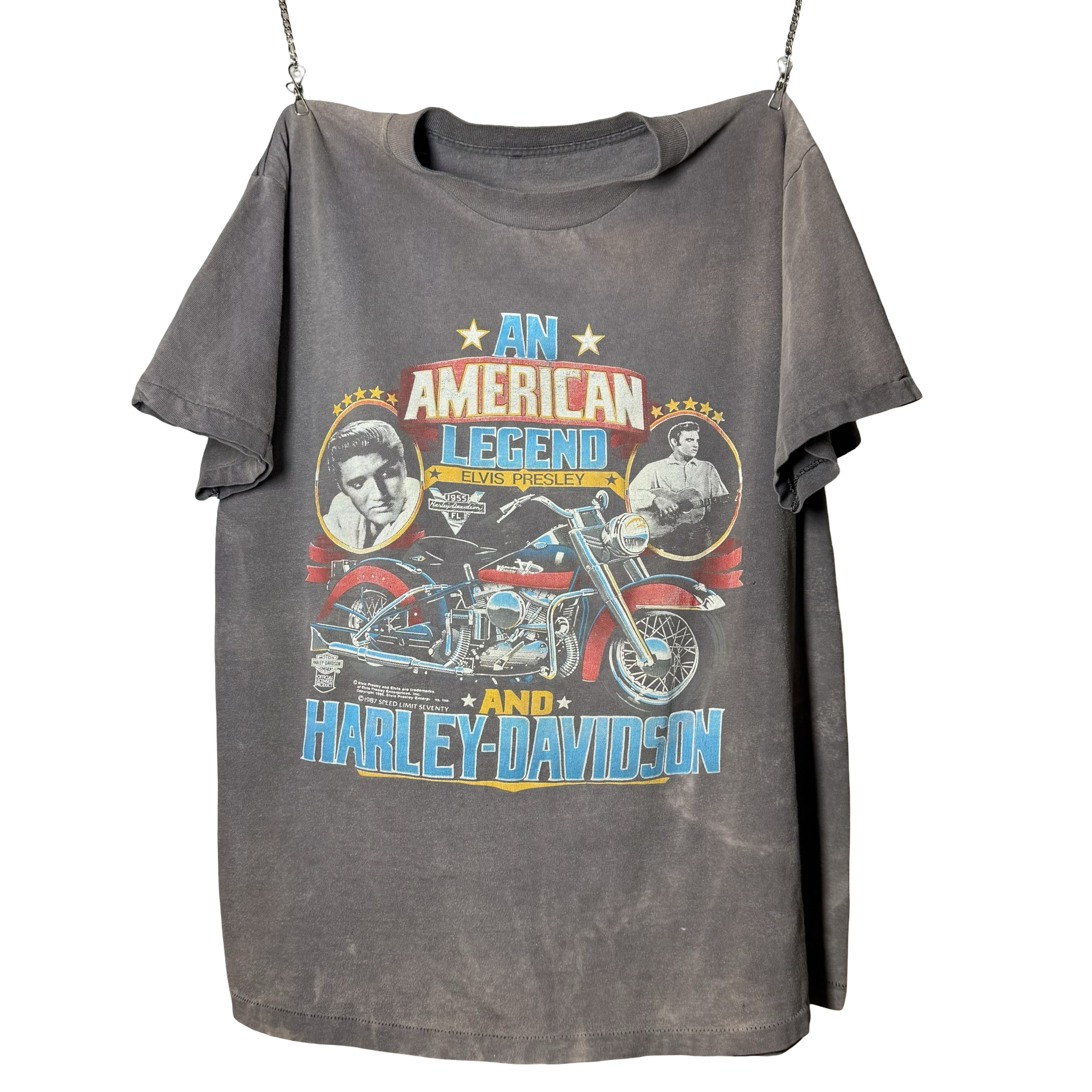 80’s Harley American Legend Elvis Sun Faded Tee Size XL