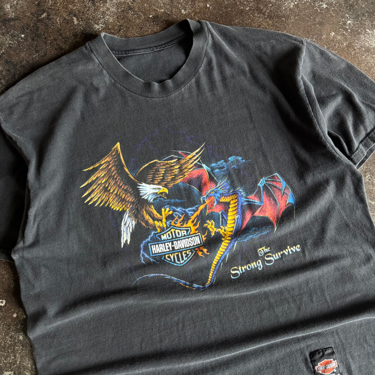 90’s Harley Strong Survive Dragon Tee (XL)