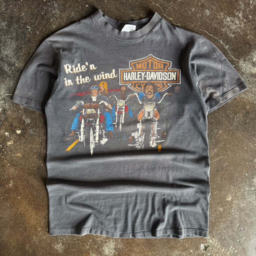 80’s Harley Sun Faded “Ride in the Wind” Tee (M)