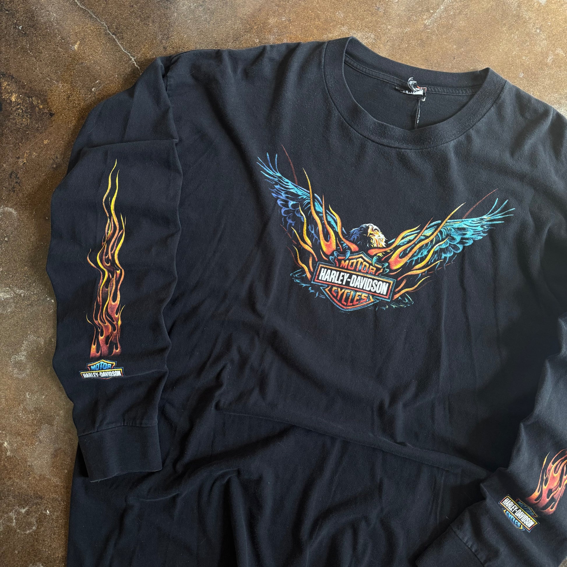 Y2K Emblem Eagle Harley Flame Longsleeve (XXL)