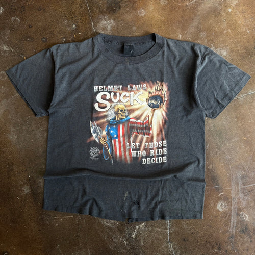 80’s 3D Emblem Helmet Laws Suck Tee (L)