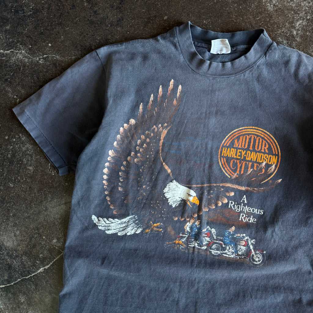 80’s Harley Righteous Ride Eagle Faded Tee (L)