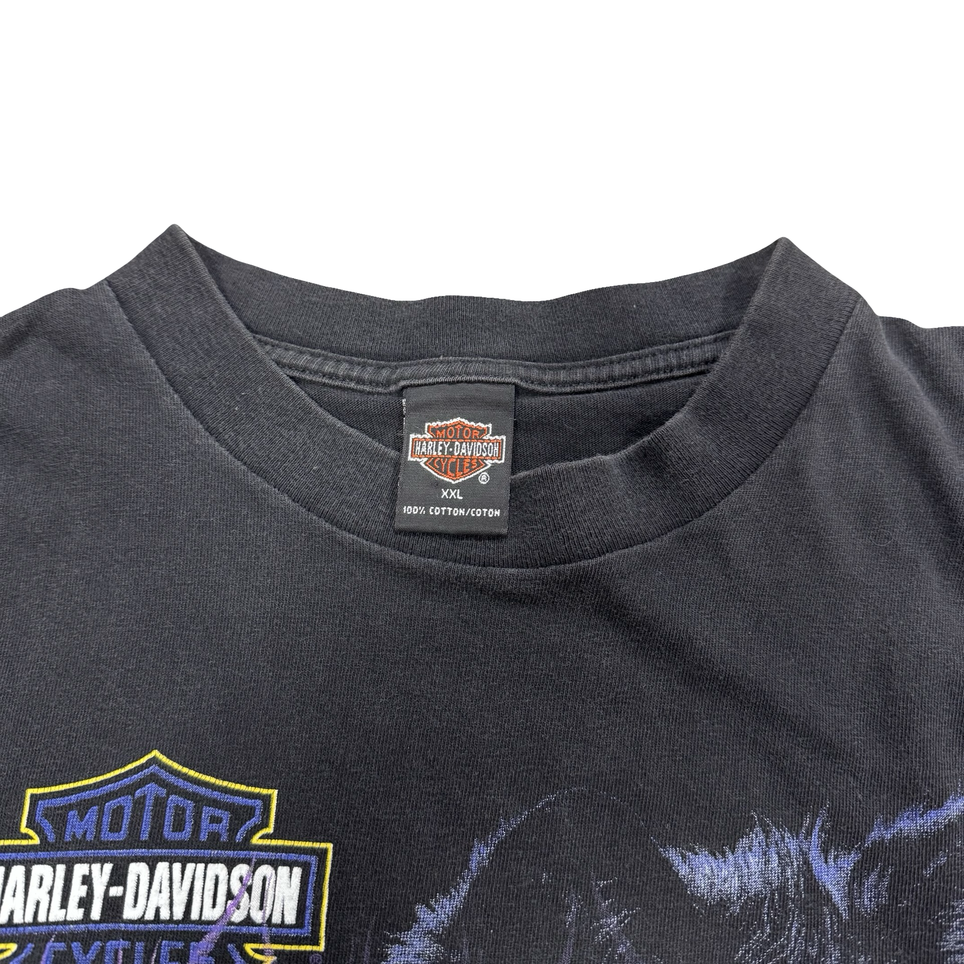 90’s Harley Midnight Rider Wolf Flame Tee Size XXL