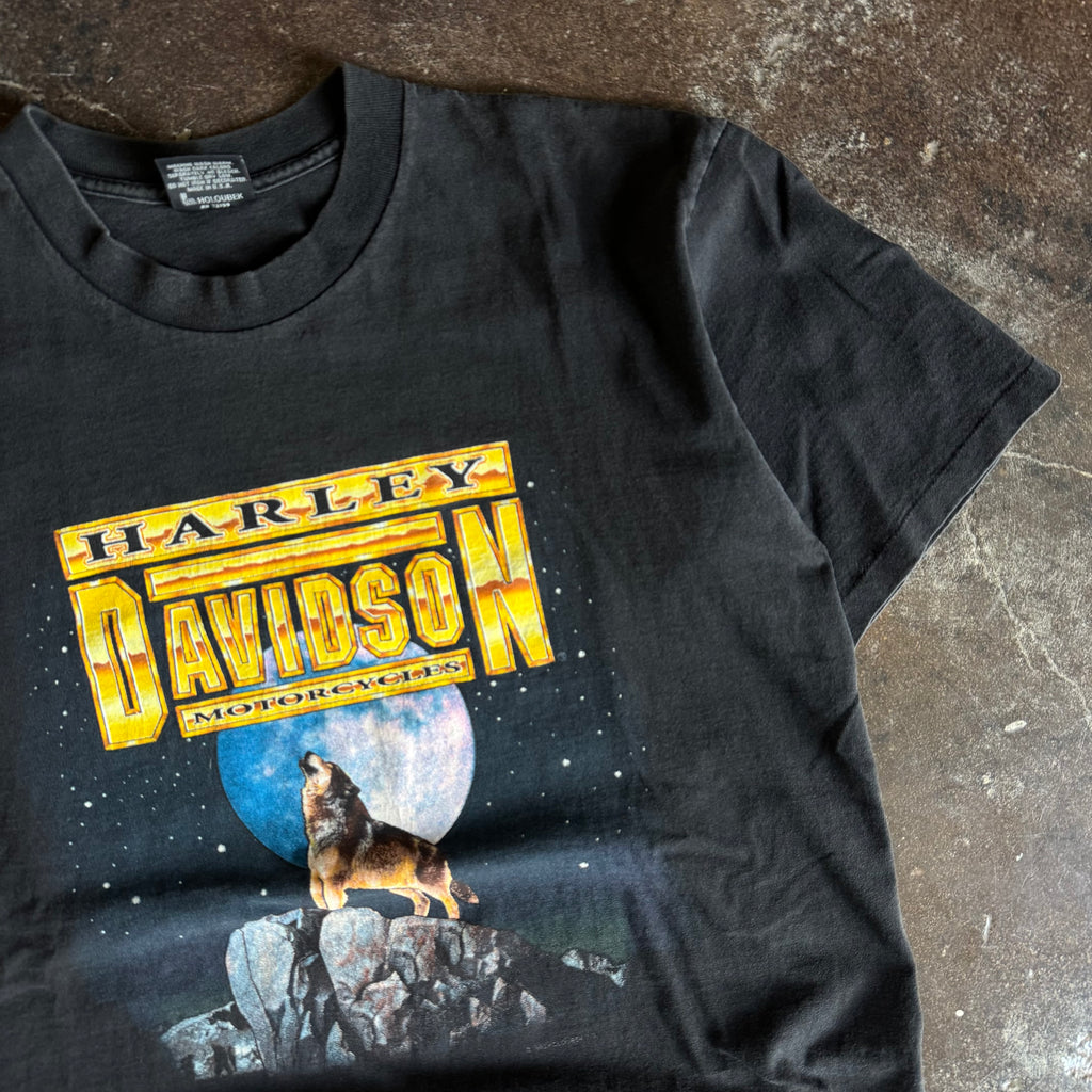 90’s Harley Davidson Wolf Howl Maverick Nature Tee (L)