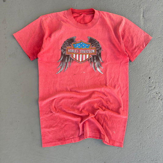 80s 3D Emblem Harley Wings Tee (Minimal-Wear)