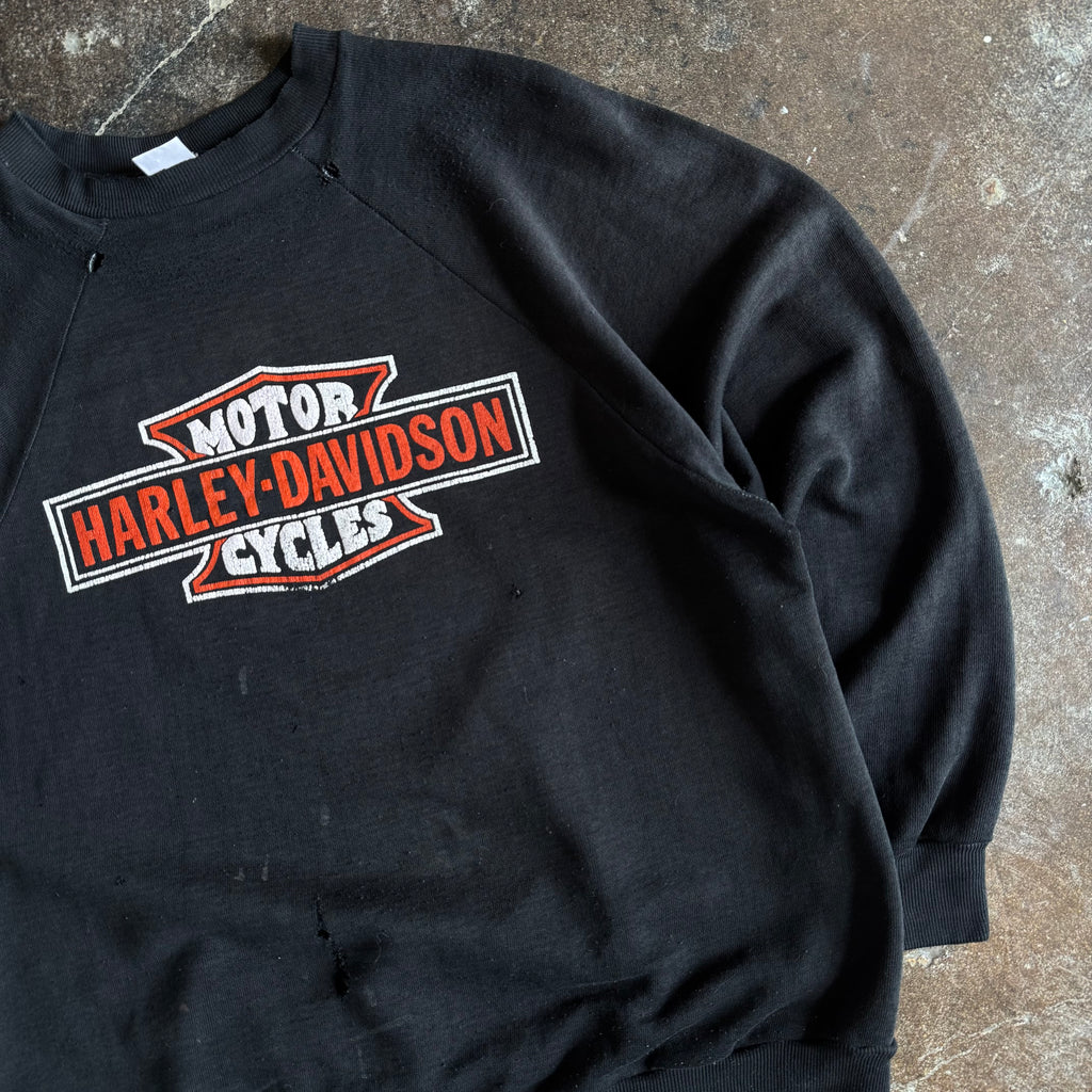 80’s Harley Davidson Emblem Distressed Crewneck (XL)