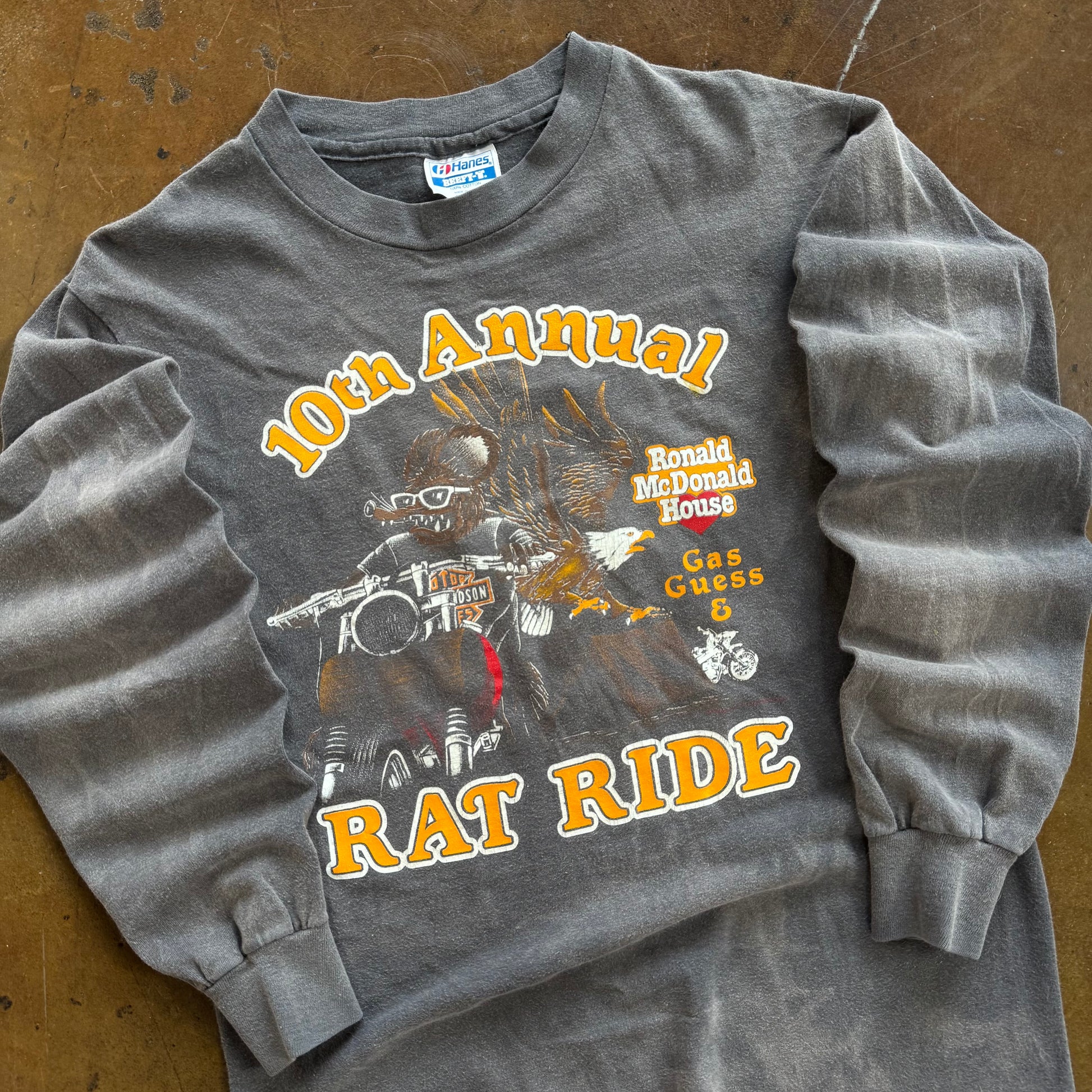 80’s Harley Rat Ride Sun Faded Long Sleeve (M)