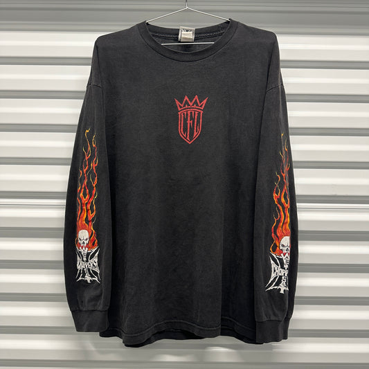 WCC Red Skull Flame Longsleeve Shirt Size XL