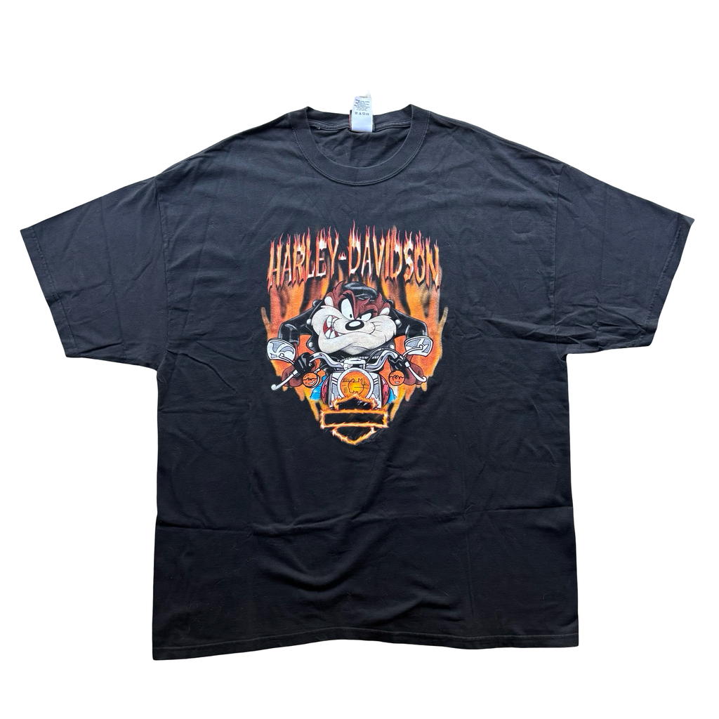 Y2K Harley Flame Taz Looney Tunes Tee Size XXL