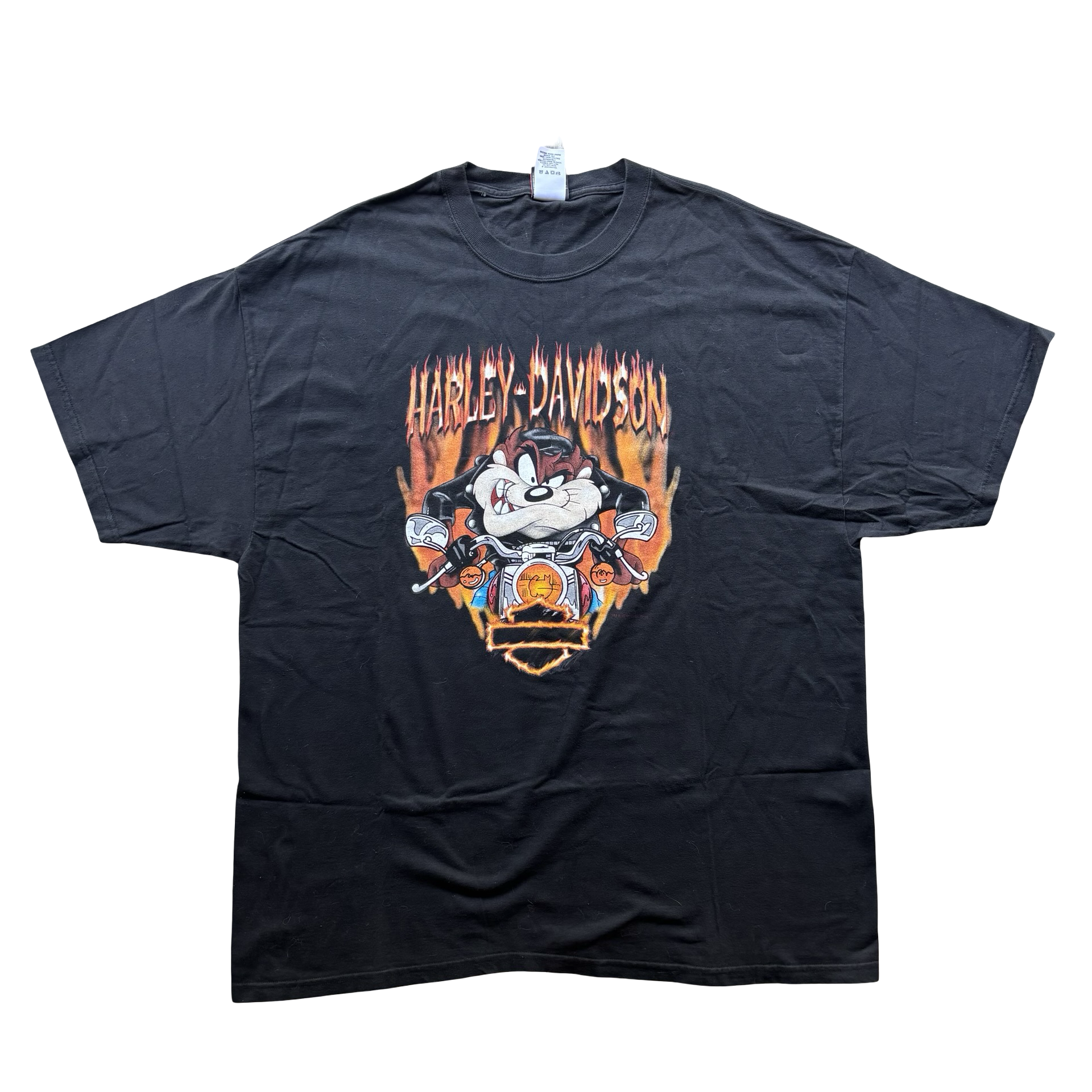 Y2K Harley Flame Taz Looney Tunes Tee Size XXL