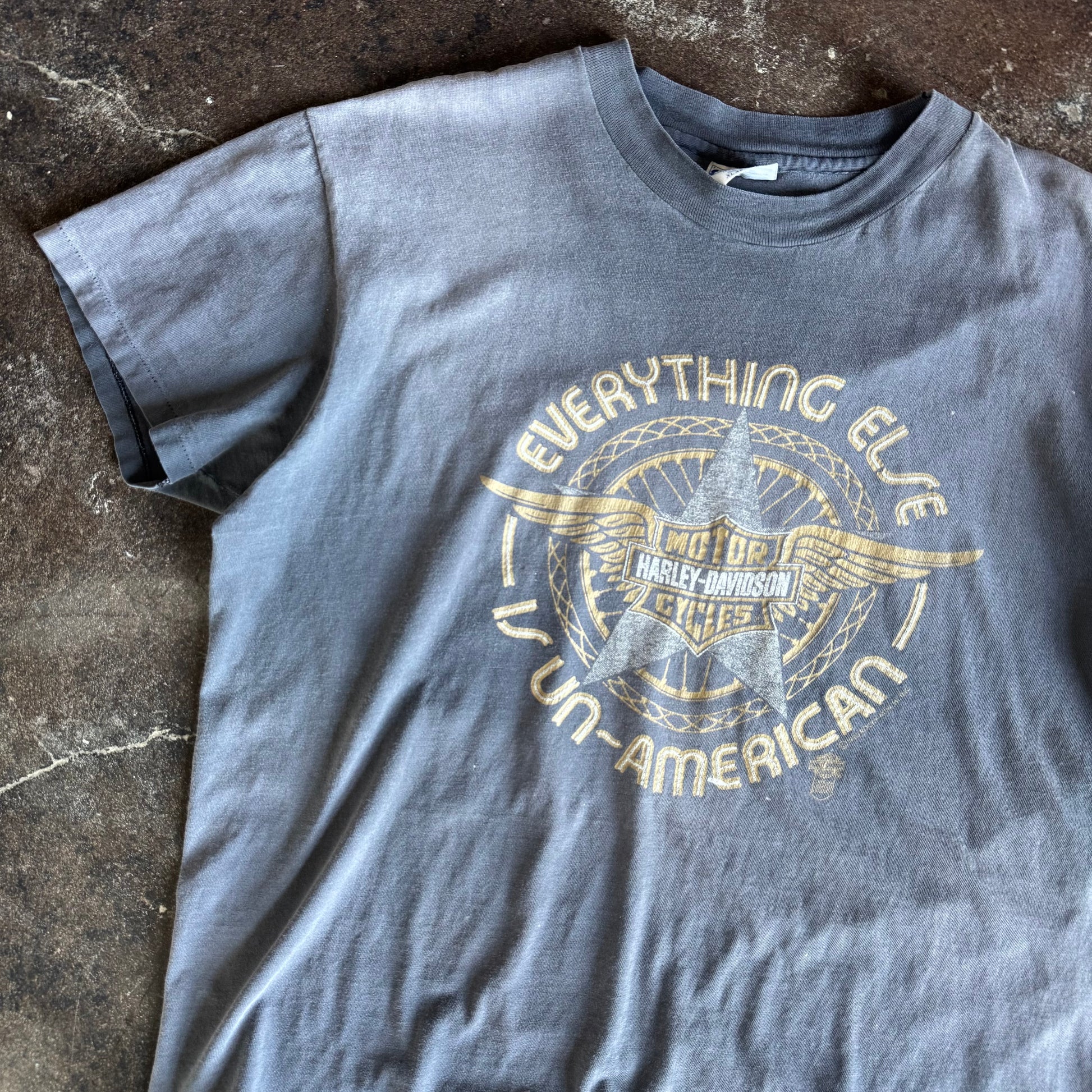 80’s Sun Faded Harley Everything Else Un-American Tee (XL)