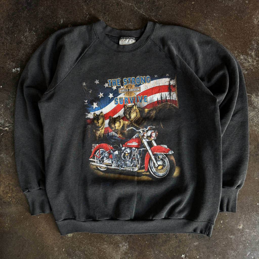 90’s Harley 3d Emblem Strong Survive NY Sweatshirt (XL)