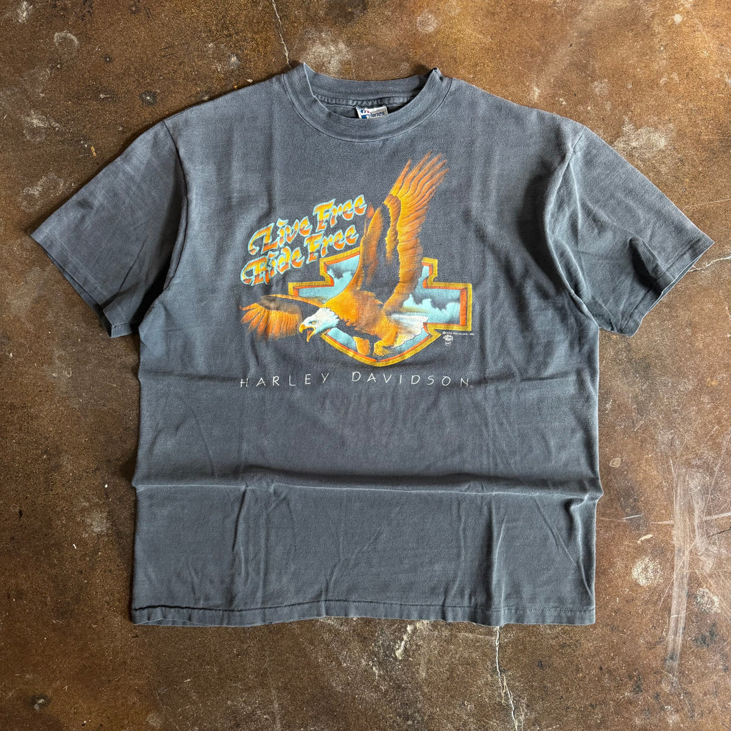 80’s Harley Live Free Sun Faded Tee (L)