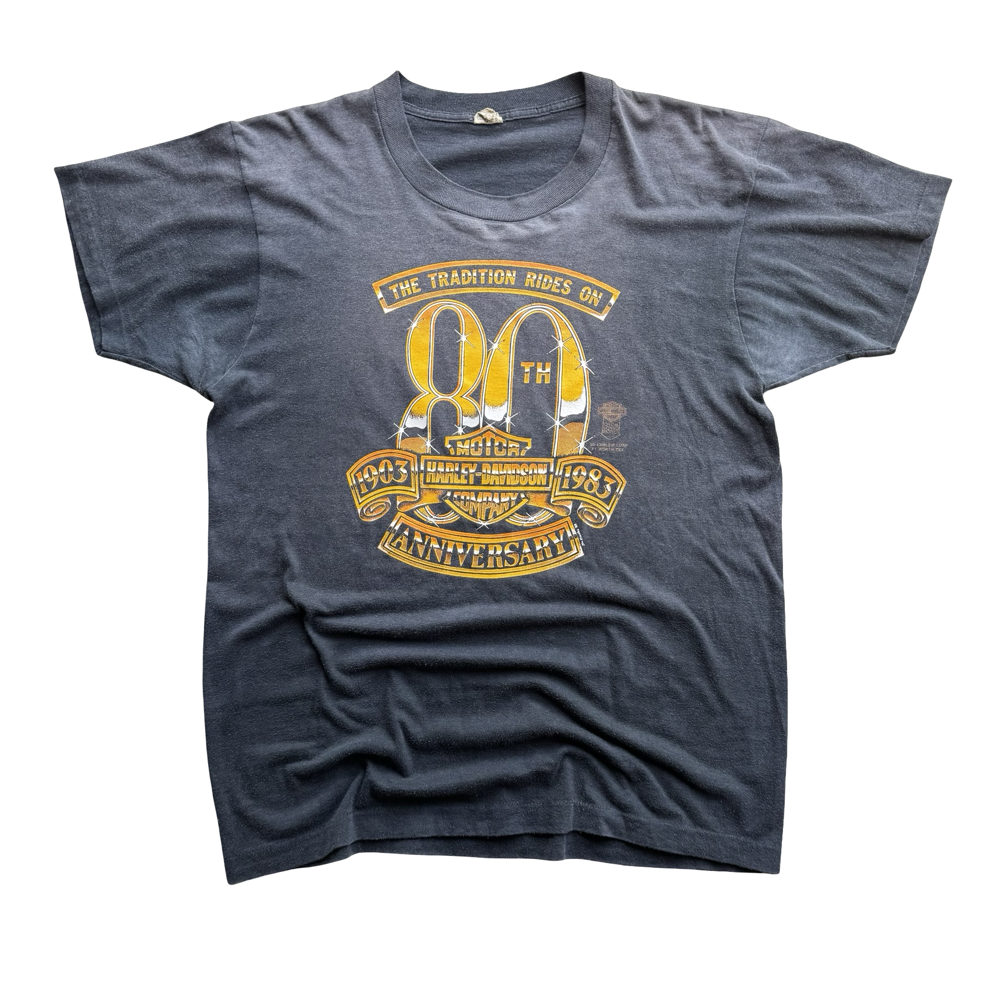 80’s Harley 3D Emblem Washington DC 80th Tee Size XL