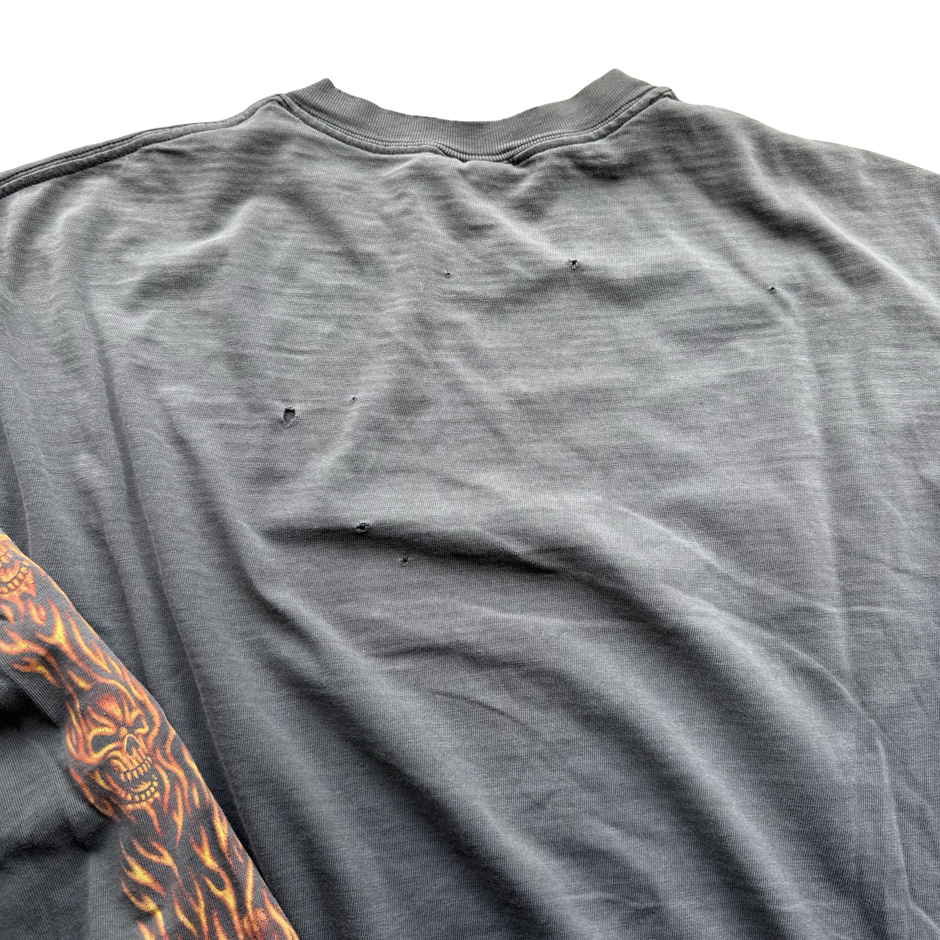 90’s Easyriders Flame Skull Sun Faded Longsleeve Tee Size XL