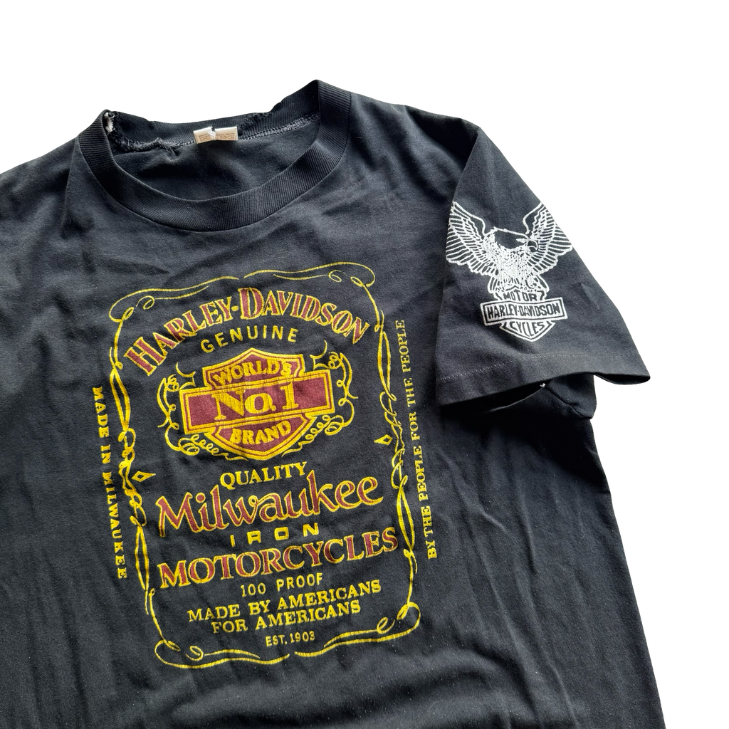 80’s Harley Jack Daniel’s Parody Sleeve Hit Tee Size M