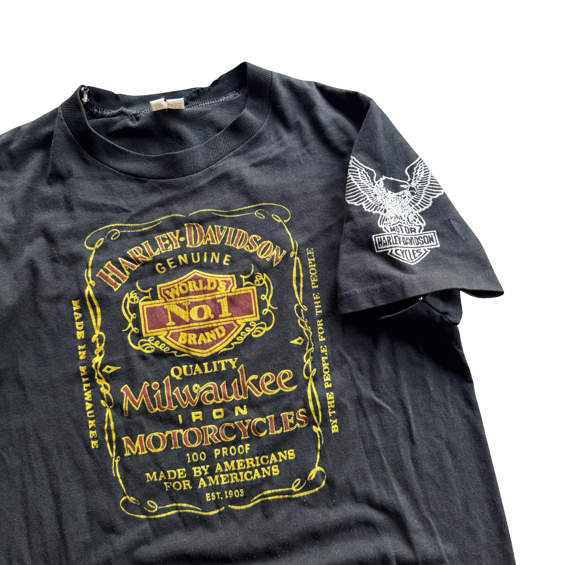 80’s Harley Jack Daniel’s Parody Sleeve Hit Tee Size M