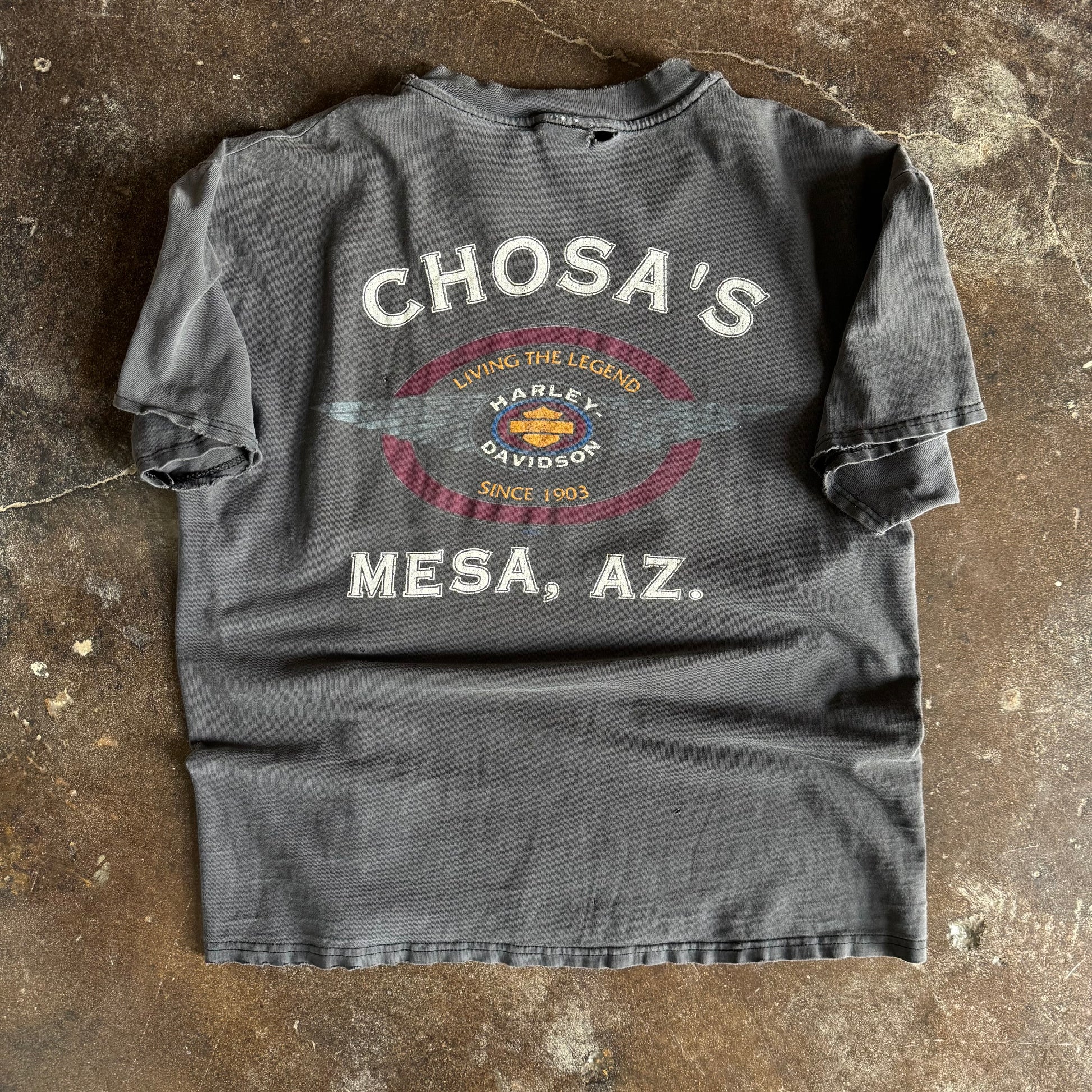 90’s Harley Sun Faded Flame Emblem Tee (L)