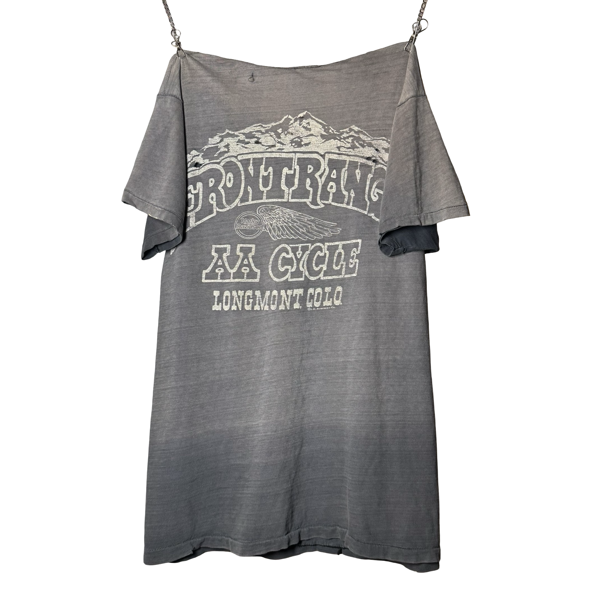 80’s Harley Bat Skull Sun Faded Distressed Tee Size M/L