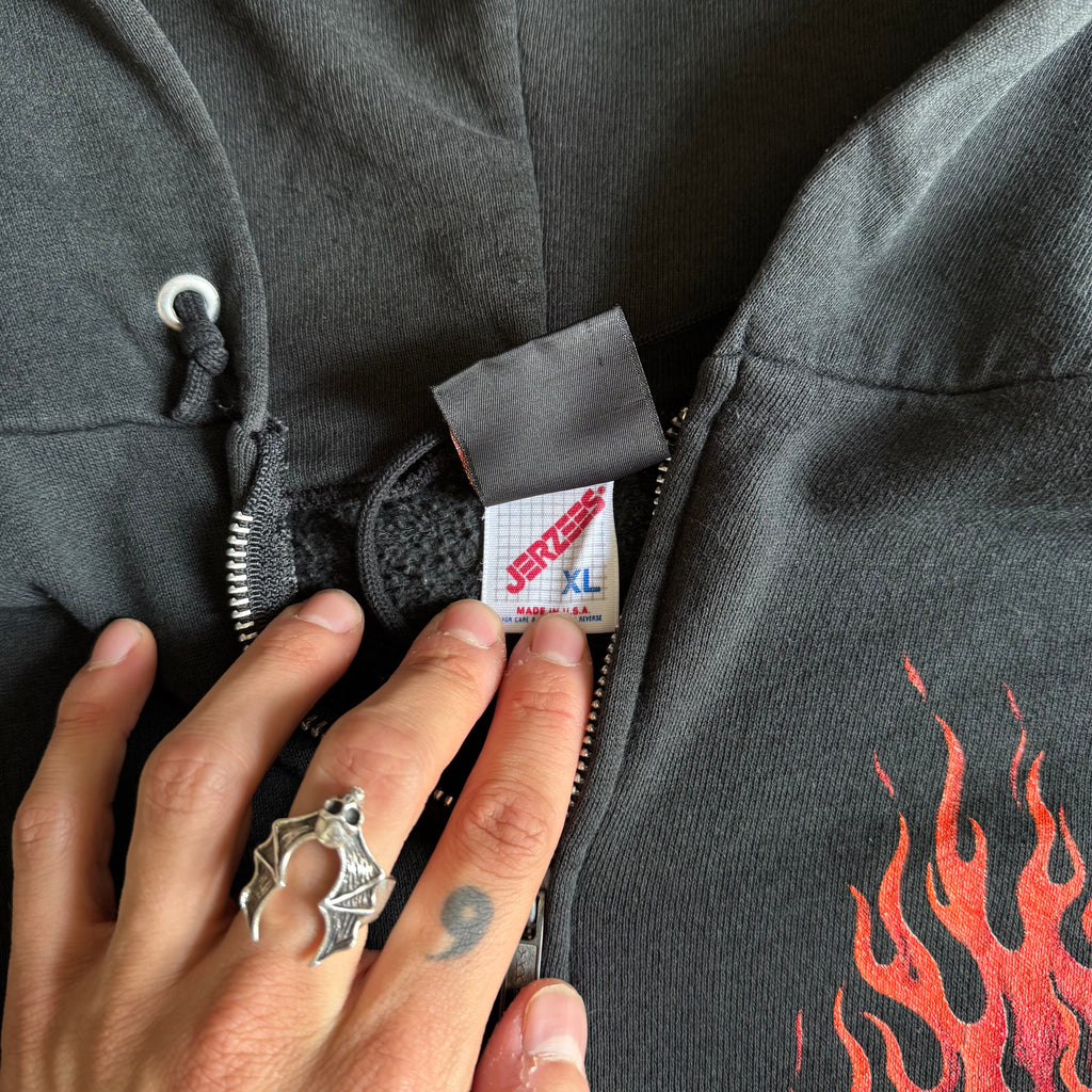 90’s Harley Untamed Flame Zip-Up Hoodie (XL)