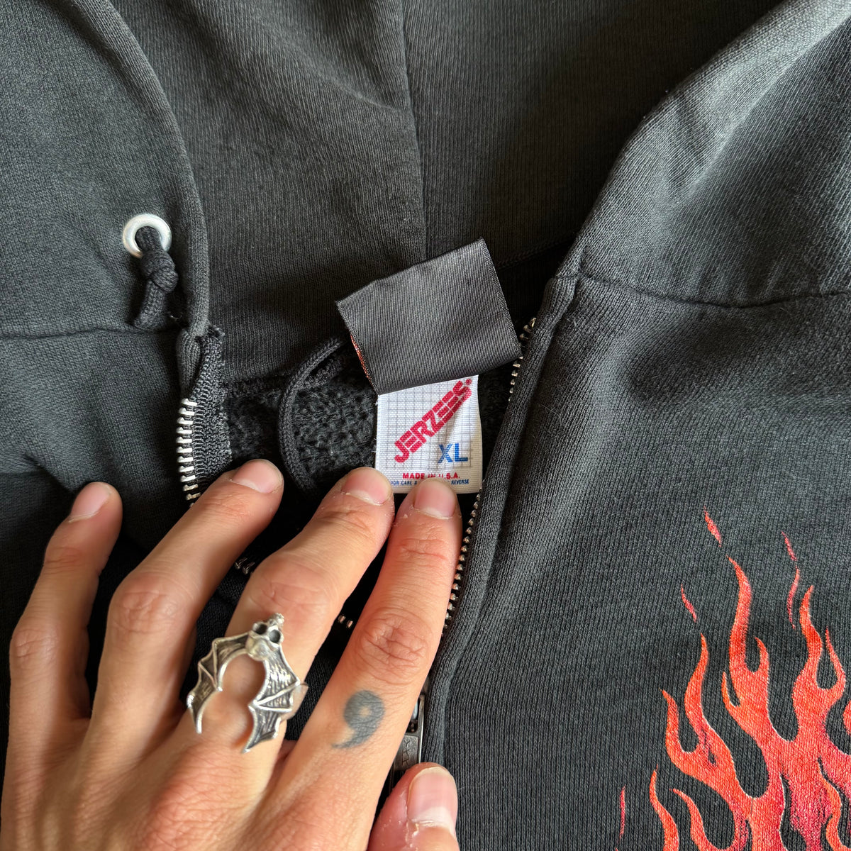 90’s Harley Untamed Flame Zip-Up Hoodie (XL)